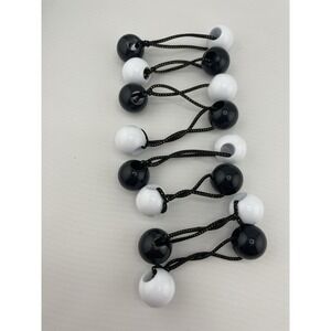 Vintage Lot Girl's Knocker Ball Hair Tie Pony‎ Holders Accessories Black/white
